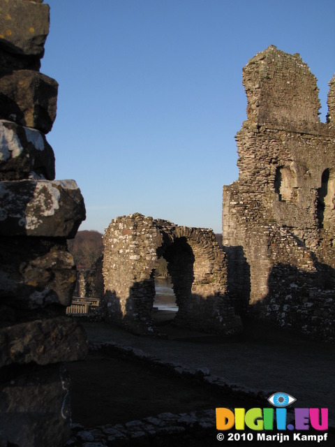 SX12515 Gate house of Ogmore Castle in morning sun